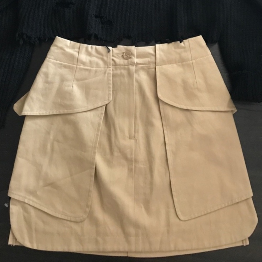 Storets Black Sweater and Tan Midi Skirt Set